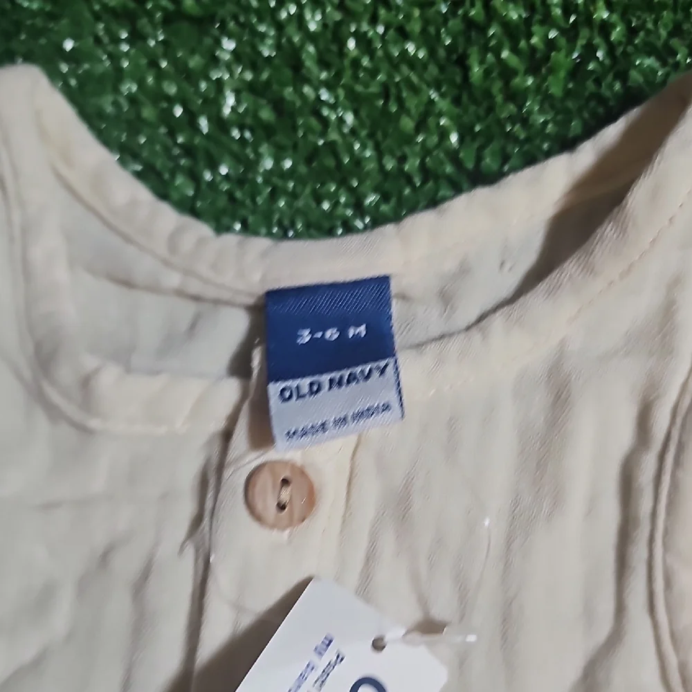 Cream Sleeveless Baby Romper